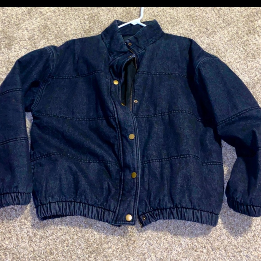 black denim puffer jacket